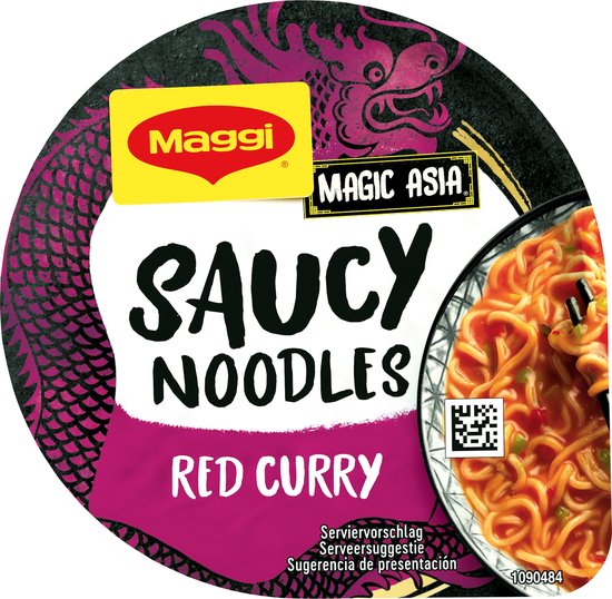 Maggi Saucy Noodles Red Curry - 8 stuks x 75g - Voordeelverpakking