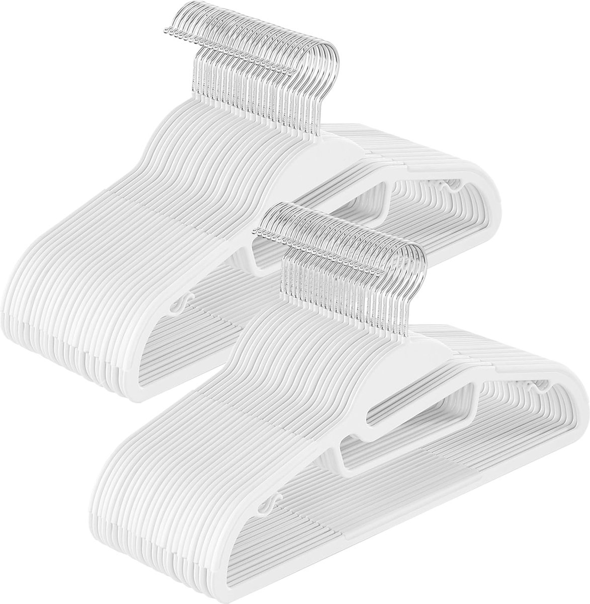 Goodivery ® Kledinghangers van plastic met U-vormige opening en 360° draaibare haak Wit