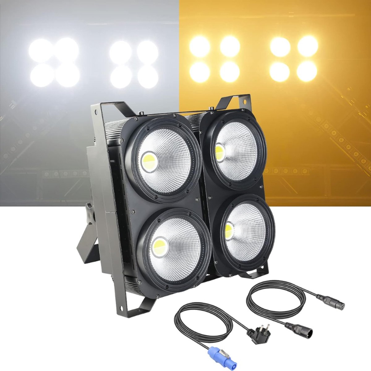 Led Podiumverlichting Cob Par Verlichting DMX512 Signaalbesturing Dj Verlichting 4 Ogen Publieksverlichting 400W Warm en Koud Witte Kleur Matrix Podiumverlichtingseffecten Energieklasse G