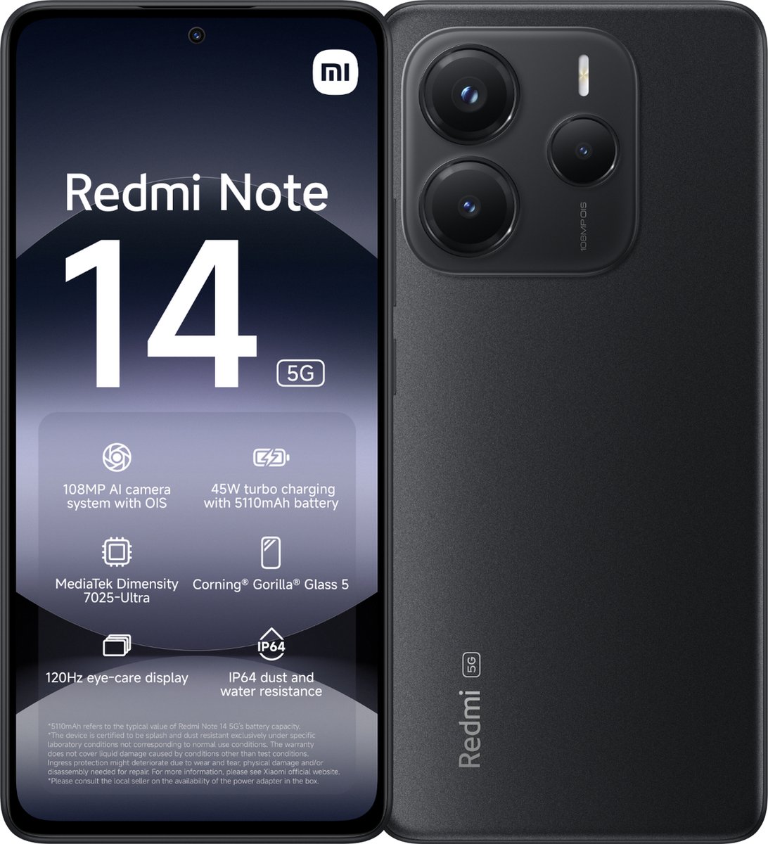 Redmi Note 14 5G Midnight Black 8GB+256GB
