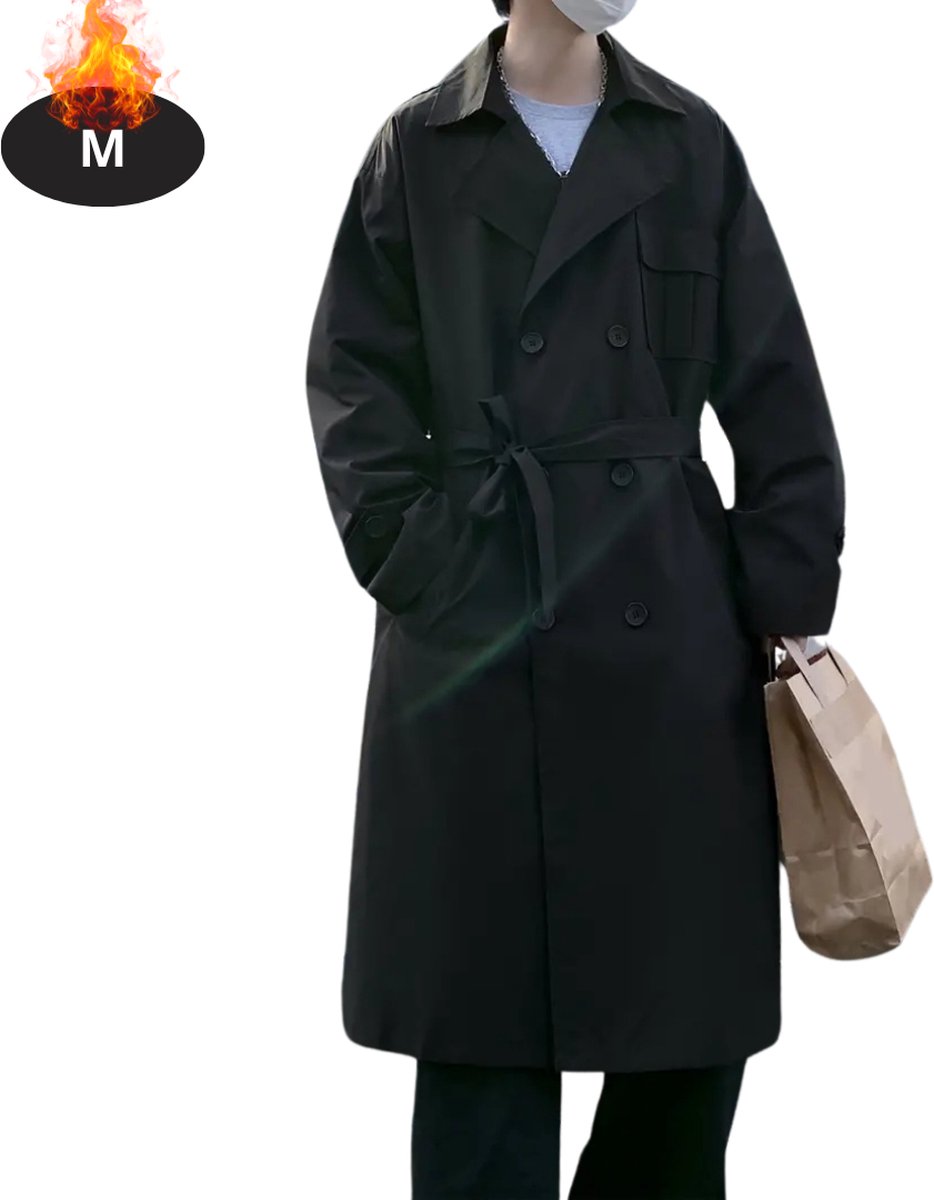 Bovista Mantel Heren Tussenmantel Jas Mantelpakje Trenchcoat Overjas Overcoat Winter Zwart