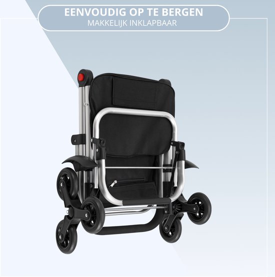 Chariot de courses Latium à 3 Roues - Chariot de courses pliable avec compartiment réfrigérant - Chariot avec sac de courses amovible - Chariot de courses pliable avec rampe d'escalier - Zwart