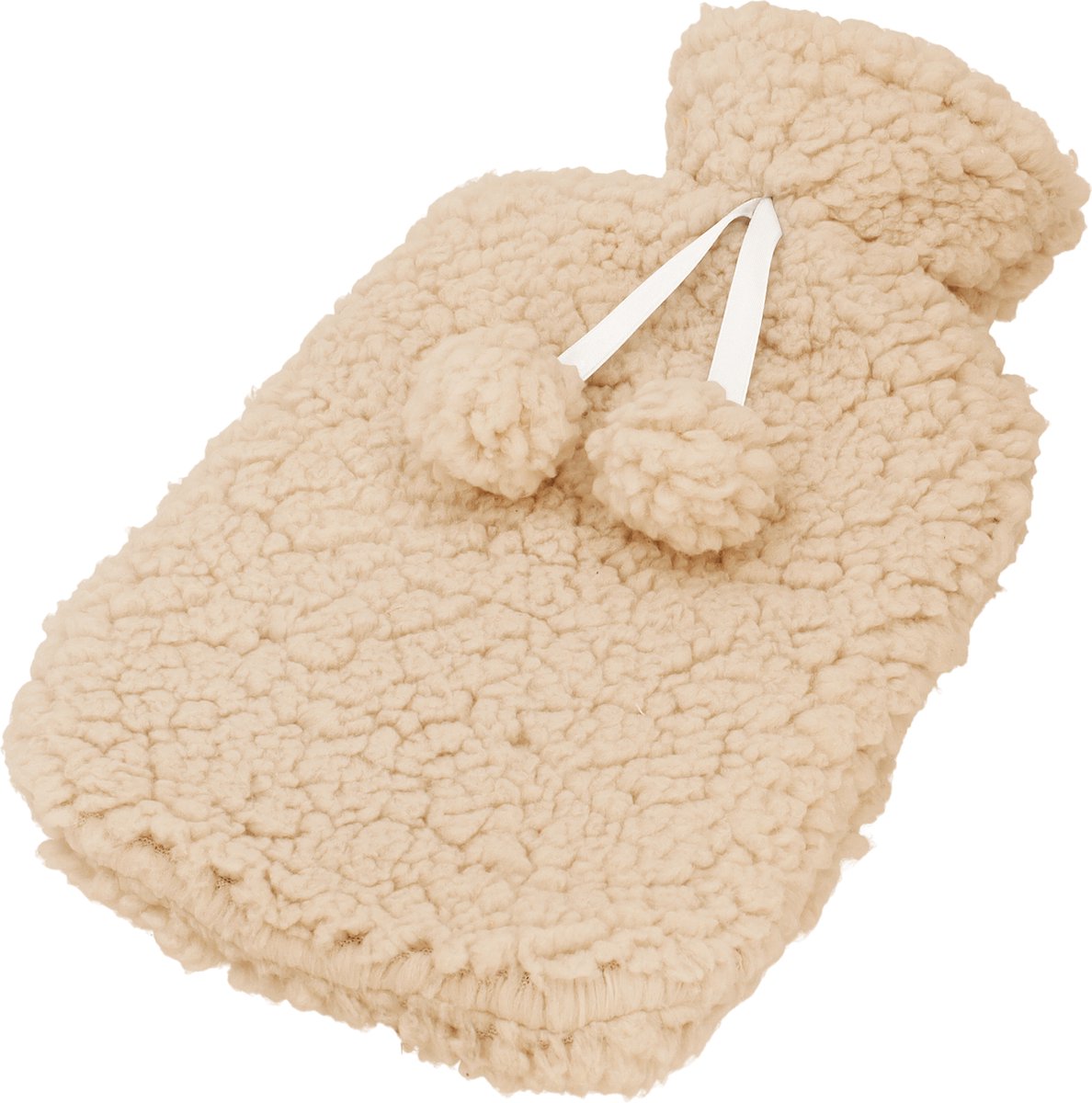 Kruik met Teddy Hoes 29x17x4 cm - Warmwaterkruik - Warmtekruik - Warmte Kussen - Beige - Deluxa – foto 2