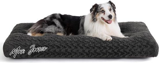 Bedsure Hondenkratbed, wasbaar, extra groot - XXL, kalmerend hondenmatras met antislip bodem, XL, warm huisdierkussen voor groot, grijs, 119 x 74 x 8 cm