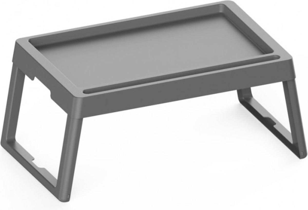 Practic - Bedtafel - Inklapbare draagbare tafel - Laptoptafel - Ontbijttafel - Ontbijt op bed - Grijs