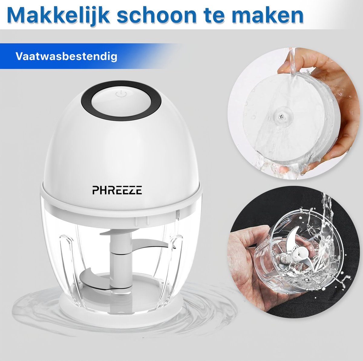 Mini Foodprocessor - 450ML - Elektrische Hakmolens - USB-C Oplaadbaar - Kleine Blender - Keukenmachine - Portable Chopper - Hakmolen Elektrisch - Babyvoeding Groente Smoothie Snijder thumbnail 7