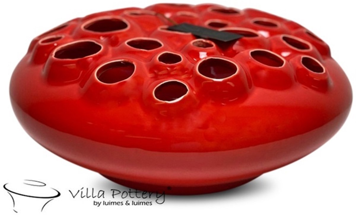 Villa Pottery Rode vaas Coral 34 x 34 x 15 rood
