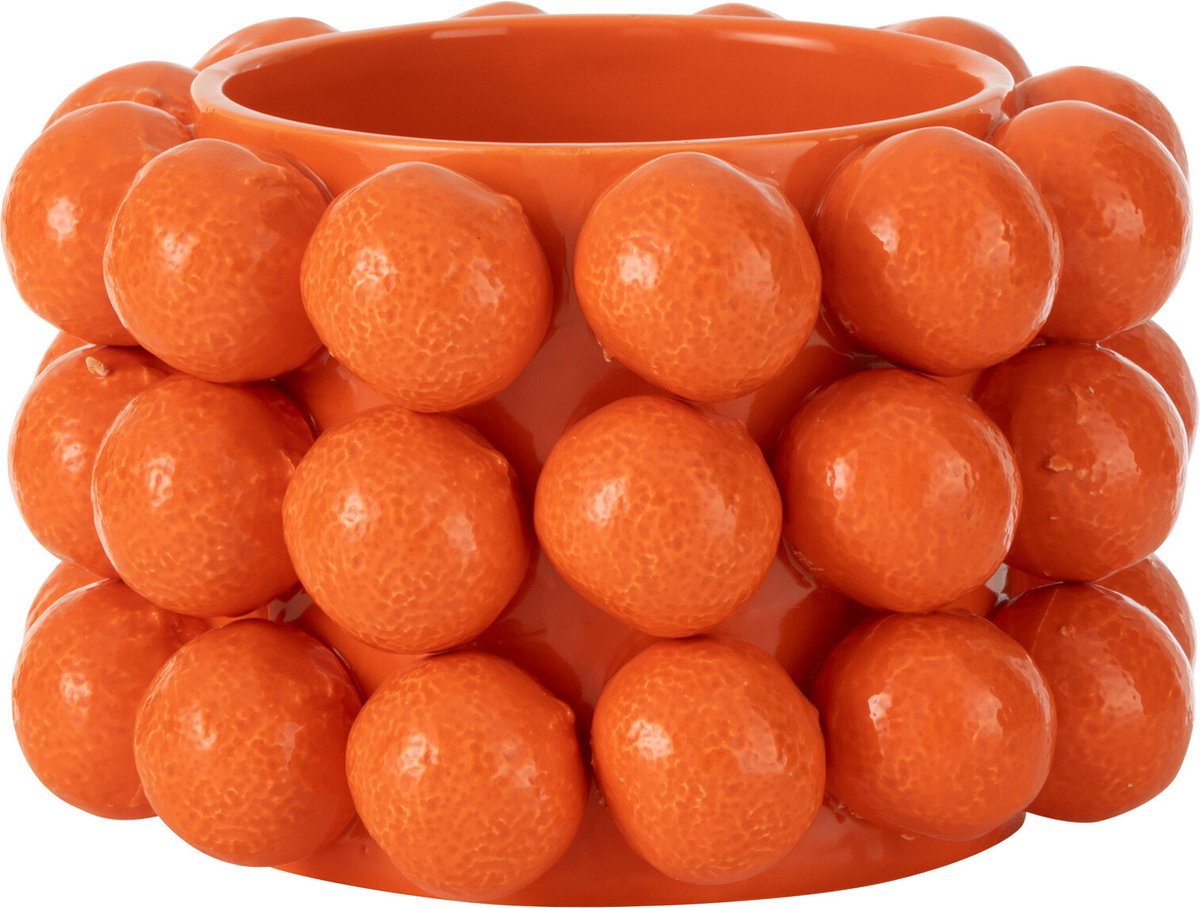 J-Line bloempot Sinaasappels - keramiek - oranje - medium - Ø 19.5 cm