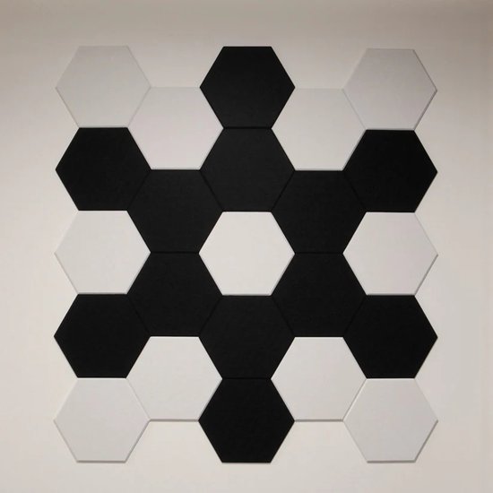Akoestische Panelen - Hexagon - Wit - 10 stuks - Wandpanelen - Geluidsisolatie - Vilt - Prikbord - Wanddecoratie