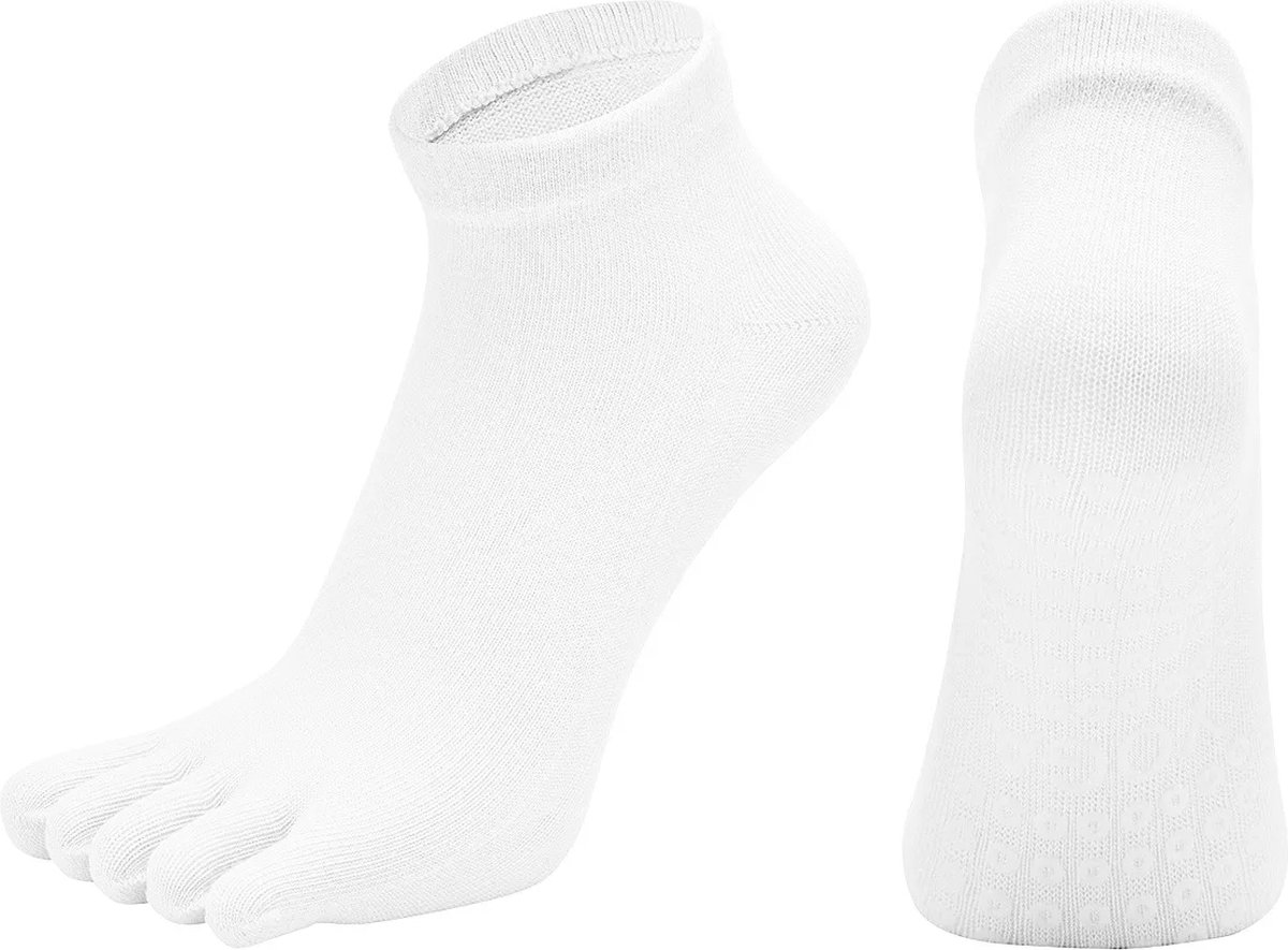Without Lemon - Yoga Sokken - Antislip - Teensokken - Pilates - Sporten - Elastic - Comfort - One Size (Maat 36-41) - Wit