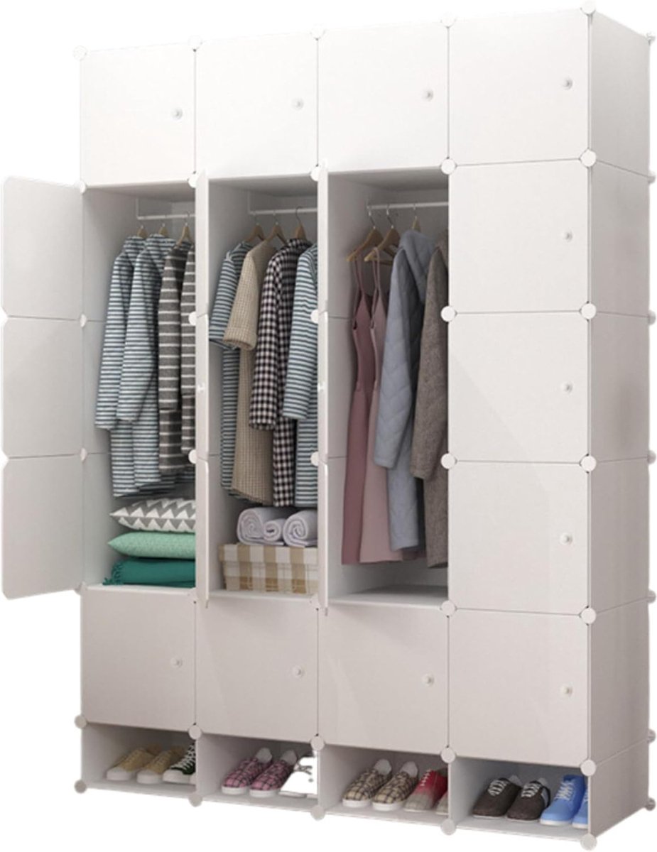 DailySupplies® Dressing Kasten - Kledingkast - Kledingkasten Slaapkamer - Organizer - Wit