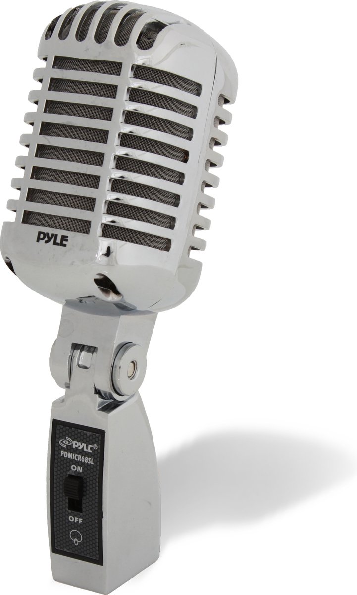 Pyle Microfoon – Microfoon in Vintage Retro Stijl- Karaokemicrofoon- met XLR-kabel - Compatibel met Universele Statieven - Live Optredens -Studio-opnamen-Zilver