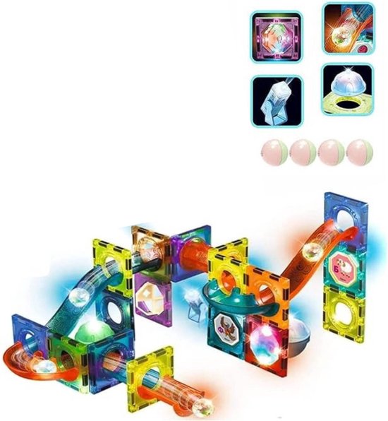 Knikkerbaan Magnetisch - Magnetische Ballenbaan Voor Kinderen Vanaf 3-8 Jaar - Spoor Met Accessoires