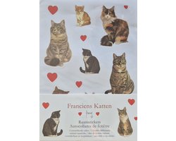 Raamstickers-Franciens Katten-2 Vellen-niet permanente verplaatsbare stickers-statisch raamfolie