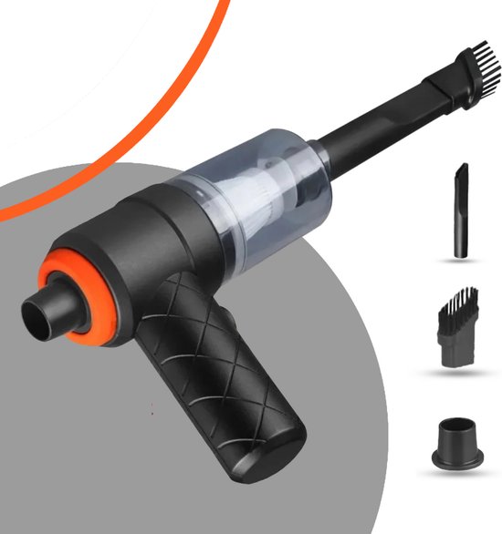 Auto Stofzuiger Draadloos 2.0 - Nat & Droog - Kruimelzuiger - Handstofzuiger - Kruimeldief - Kleine Stofzuiger - Draadloze stofzuiger - Air Duster - Zwart