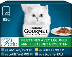 6x Gourmet Perle - Mini filets met groenten - 12x85g