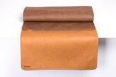 Pavelinni - Chemin de table - Eco-cuir - Double face - Anti-taches - 45x120 cm - Cognac/Havane (K09/K05)