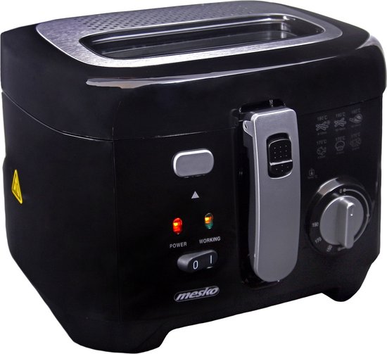 Mesko Home MS 4908 friteuse Unique 2,5 L Autonome 1800 W Noir, Gris