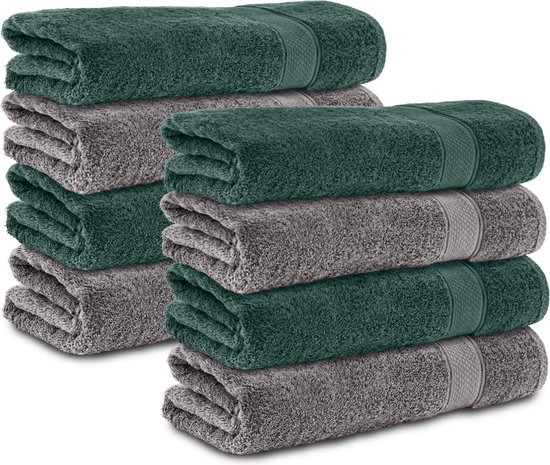 Herzbach Home Duschtücher Deep Black 70x140 cm, (2-St), 500g/m², Premium-Qualität, 100