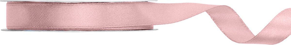 Satijn lint 12mm breed licht dusty roze , rol 25 meter - hobbylint - sierlint - cadeaulint - satin ribbon