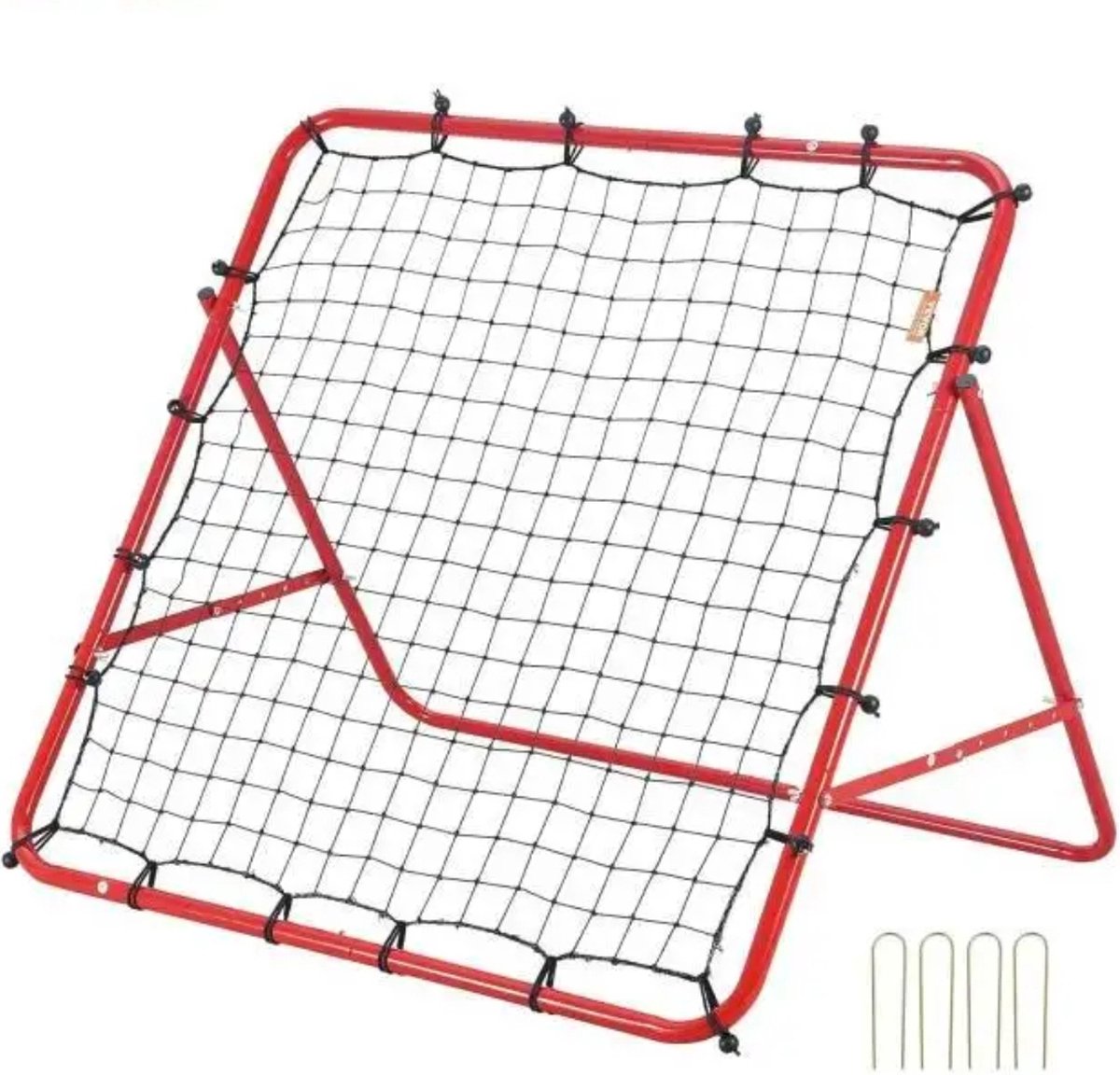 EliteNest® - Voetbal Rebounder Net - 100x100 cm - Verstelbare Hoek - Opvouwbaar & Draagbaar - Stevige IJzeren Constructie - Trainingshulp