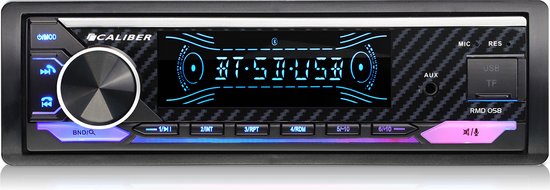 Caliber Autoradio met Bluetooth - 4 x 100 Watt - Auto radio - 1 DIN - Handsfree bellen - USB, SD, AUX, FM - USB Oplaadpoort (RMD058)