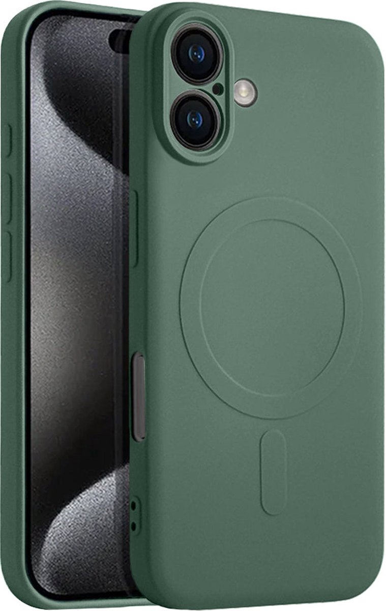 Casify Siliconen Hoesje geschikt voor MagSafe iPhone 16 Hoesje - Legergroen