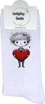 Valentijn cadeau - Valentijn sokken - Grappige sokken - Leuke sokken - Hem Haar sokken - Vrolijke sokken - Liefde - Trouw Cadeau - Vaderdag - Moederdag - Verjaardag cadeau - Bruiloft - Kerst cadeau - Leuk Cadeau - Socks maken Happy - 37-44 - Hart