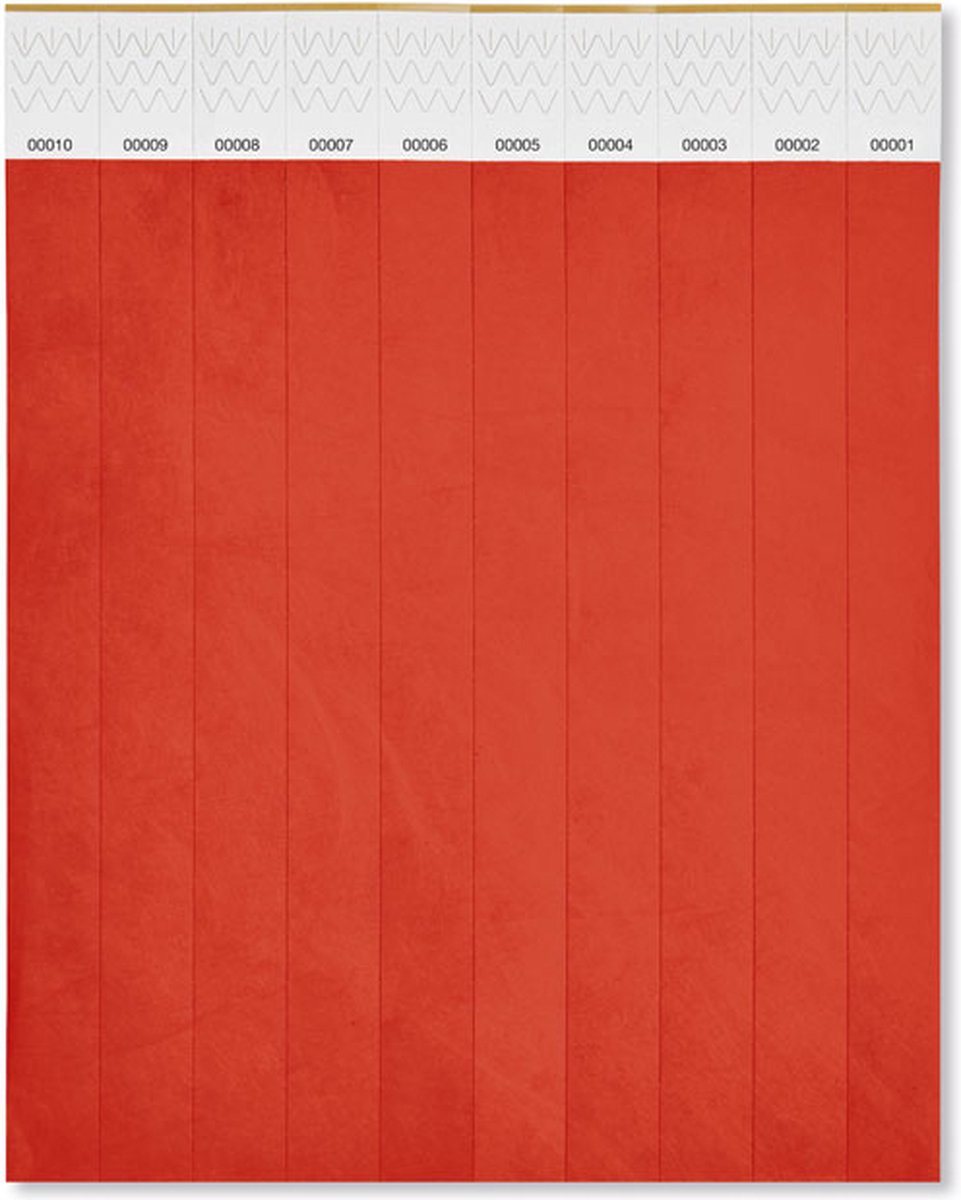 DuPont ™ Tyvek® 19mm inclusief unieke nummering - ROOD