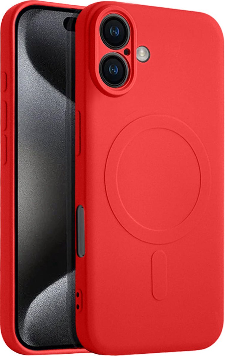 Casify Siliconen Hoesje geschikt voor MagSafe iPhone 16 Hoesje - Rood