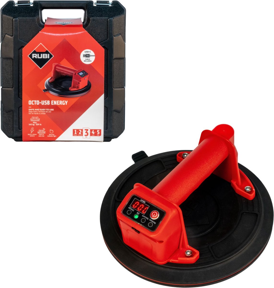 RUBI OCTO-USB ENERGY - Accu Vacuümzuiger - 140 kg - Ergonomisch - Draadloos