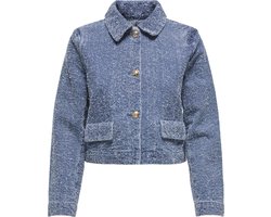Jacqueline de Yong Jas Jdylady Ls Shacket Dnm 15341468 Medium Blue Denim Dames Maat - L