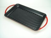 Bol.com Relance Grillplaat - Gietijzer - 33x22 cm - rood/zwart aanbieding