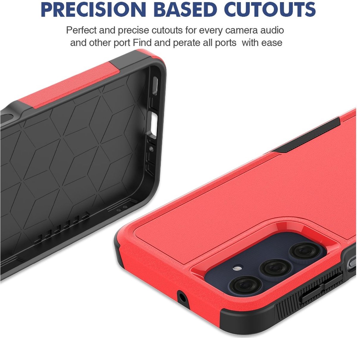 Mobigear Hoesje geschikt voor Samsung Galaxy A16 Telefoonhoesje Hardcase | Mobigear Heavy Armor Backcover Shockproof | Schokbestendig Galaxy A16 Telefoonhoesje | Anti Shock Proof - Rood