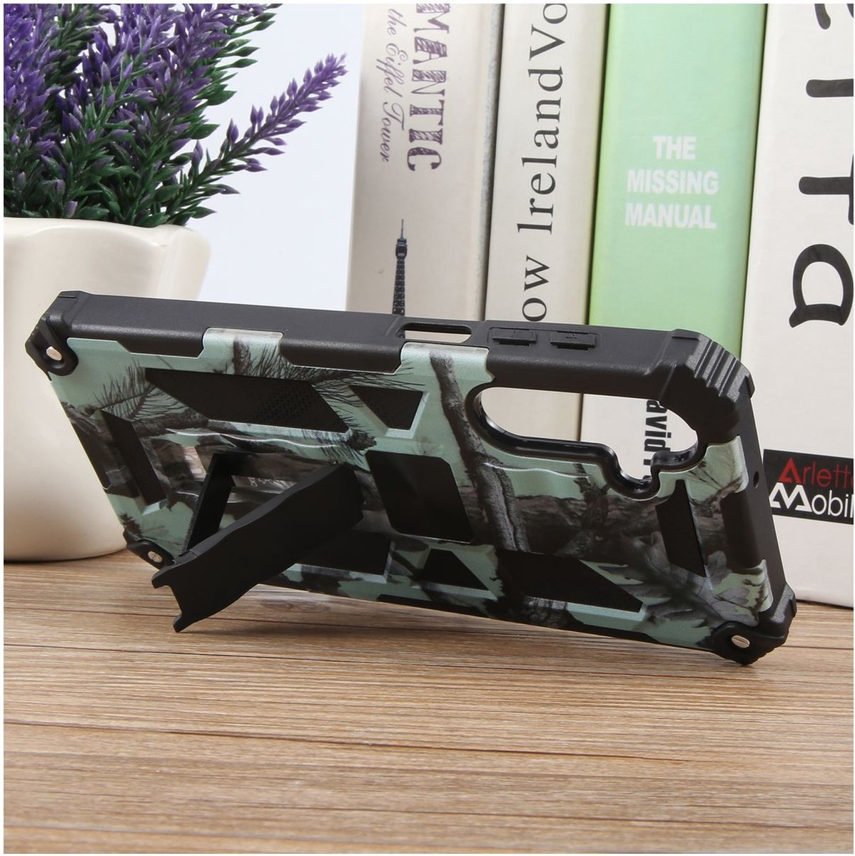 Mobigear Hoesje geschikt voor Samsung Galaxy A16 Telefoonhoesje Hardcase | Mobigear Armor Stand Backcover Shockproof met Standaard | Schokbestendig Galaxy A16 Telefoonhoesje | Anti Shock Proof - Groen