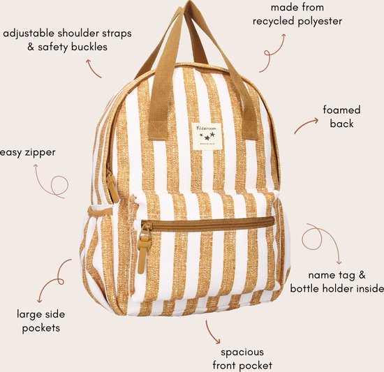 Kidzroom Stripe Frenzy Rugzak - Bruin - Strepen