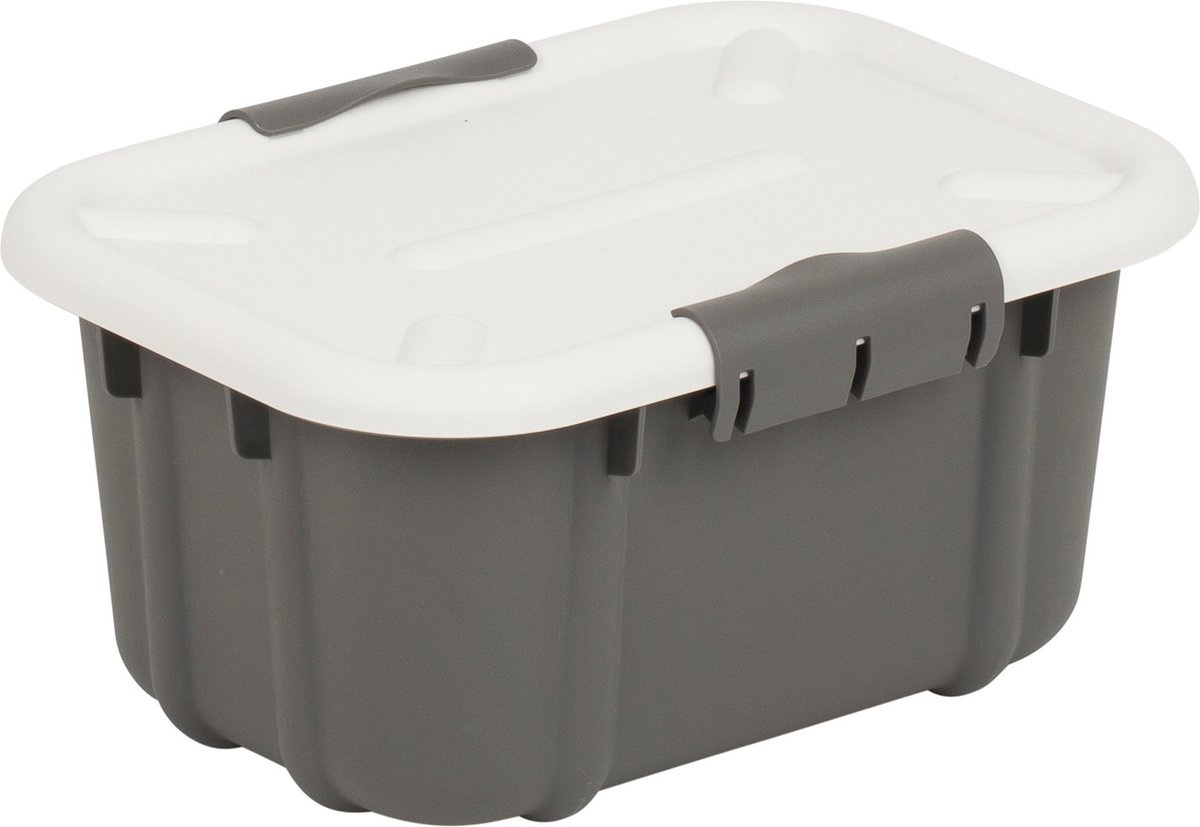 BranQ Velur - Opslagcontainer met deksel 3.6L - Opberger - donkergrijs