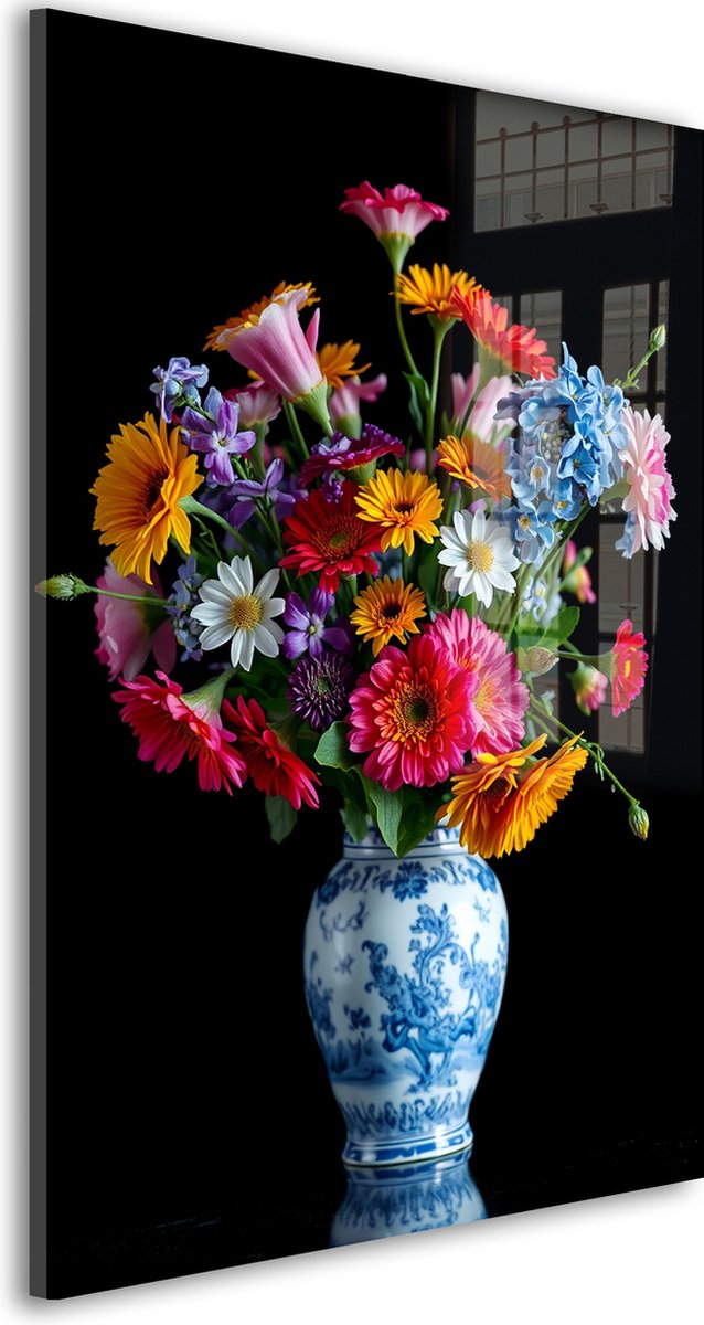 Glasschilderij Koninklijke Bloemenpracht - 30 x 20 cm - Bloemen - Bloemen en Planten - Acrylaat - Inclusief wandbevestiging - Foto op plexiglas - Wanddecoratie woonkamer