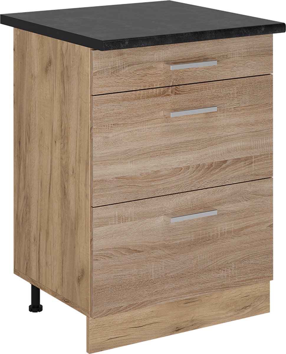 Vicco R-Line Keukenonderkast – 60 cm met laden, WB Antraciet Sonoma