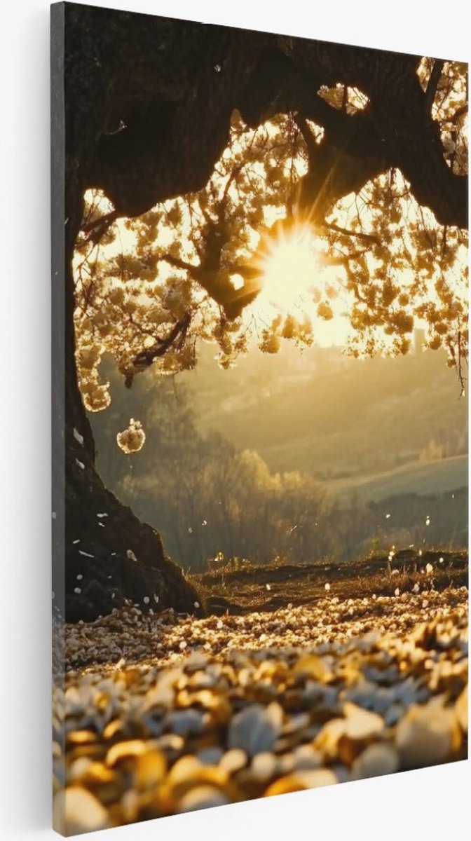 Saammp Canvas Schilderij - abscissie - boom - Natuur - Landschap - 40x60 - Foto op canvas - Wanddecoratie - Muurdecoratie Woonkamer - Slaapkamer decoratie - Canvas Print Multicolor