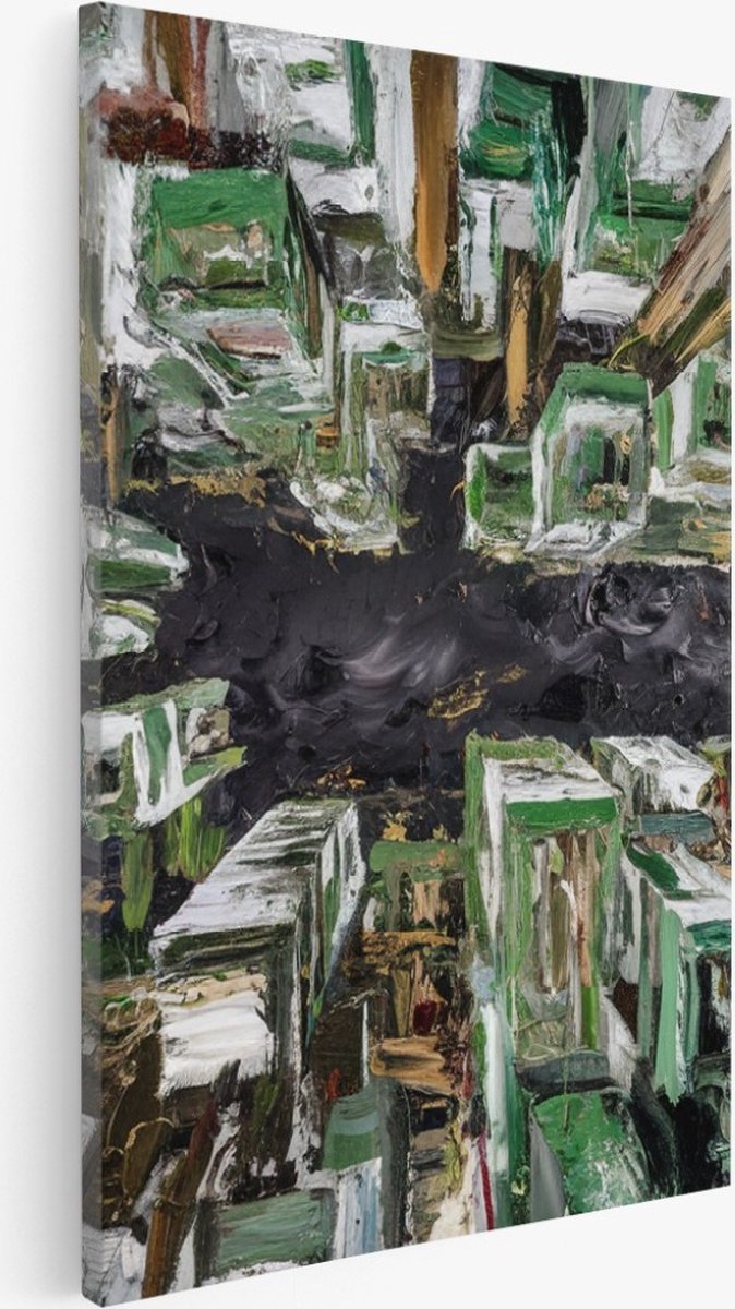Saammp Canvas Schilderij - Gebouwen - Abstract - 100x150 - Foto op canvas - Wanddecoratie - Muurdecoratie Woonkamer - Slaapkamer decoratie - Canvas Print Multicolor