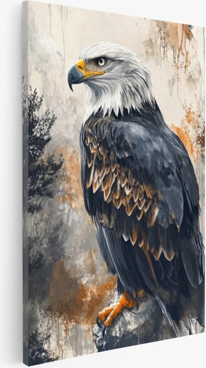Saammp Canvas Schilderij - Zeearend - Dieren - Natuur - 30x45 - Foto op canvas - Wanddecoratie - Muurdecoratie Woonkamer - Slaapkamer decoratie - Canvas Print Multicolor