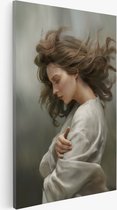Saammp Canvas Schilderij - abstracte vrouw - 80x120 - Foto op canvas - Wanddecoratie - Muurdecoratie Woonkamer - Slaapkamer decoratie - Canvas Print