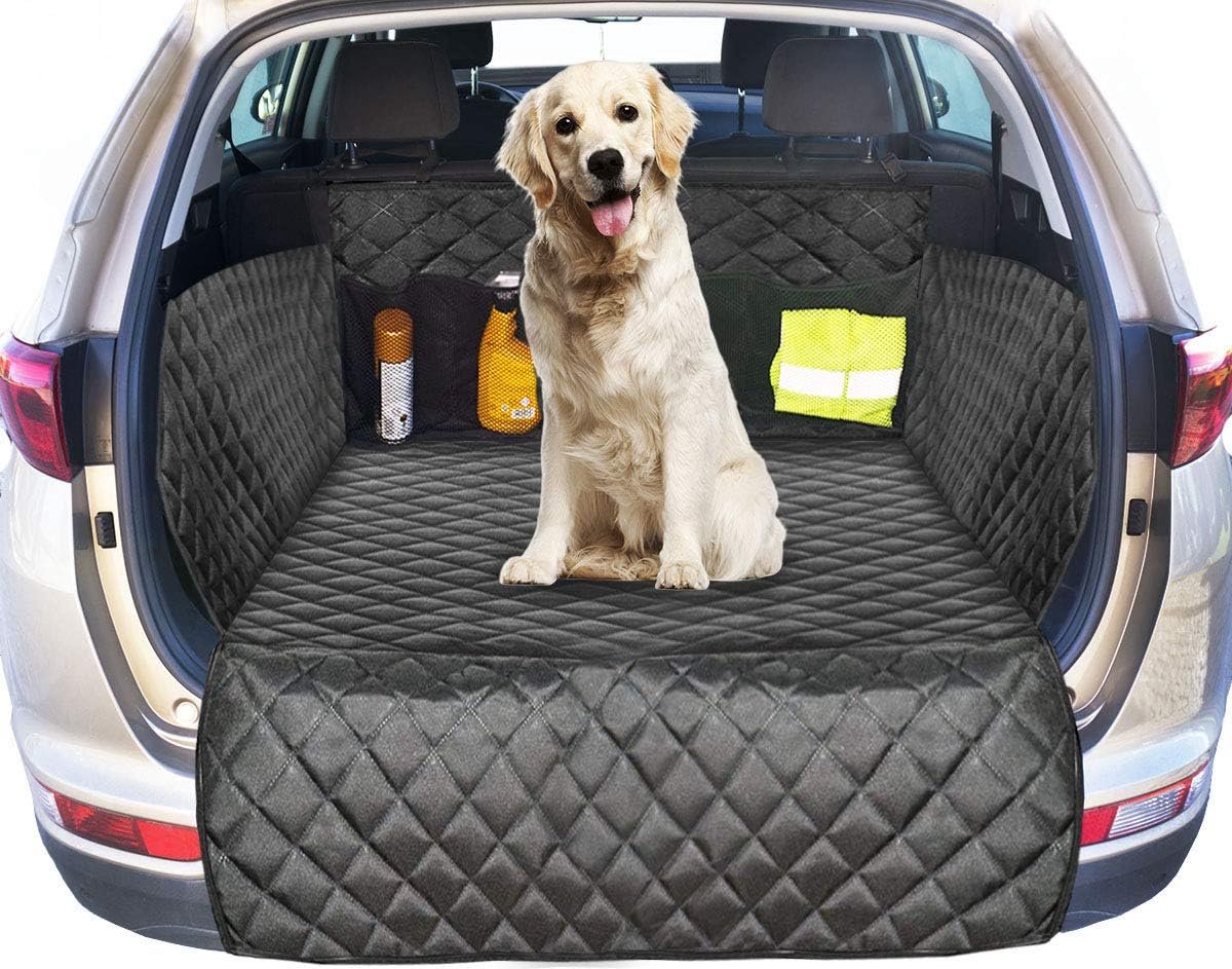 Candala Beschermende mat voor de kofferbak, met bumperbescherming, gevoerd voor kofferbak, autodeken voor honden, gewatteerde autodeken voor de kofferbak, gewatteerd