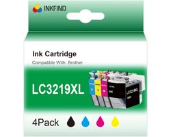 INKFIND LC3219XL inktcartridge voor BrotherLC3219 Brother LC3219 LC-3219 Brother LC-3217 Brother3217 Brother 3219 multipack van 4 stuks (1 x zwart,…