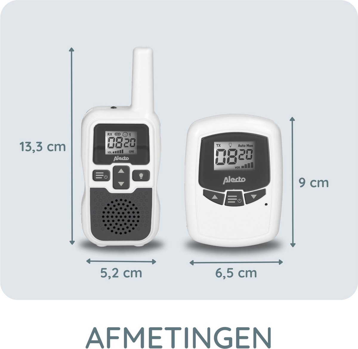 Afbeelding 3 van Alecto DBX-80 - Babyfoon met groot bereik - Tot 3km - Wit/Antraciet