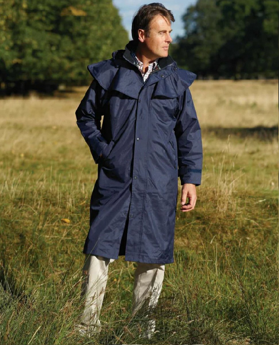 Navy Regenjas Lang - Regenjas voor mannen - Maat L