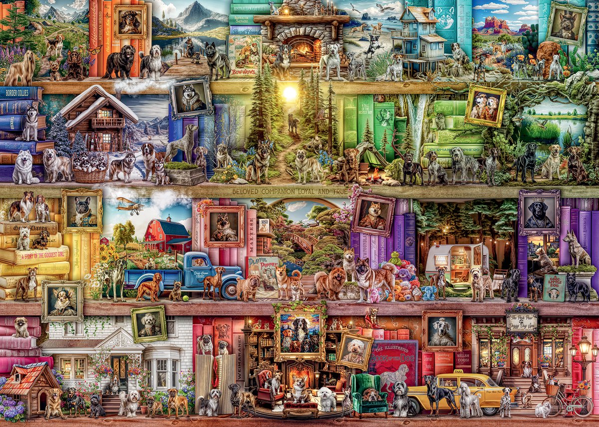 Ravensburger - The Library of Dogs - Legpuzzel - 1000 Stukjes — afbeelding 2