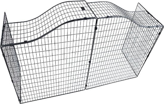 Designer Gevormde Haardhek - Veiligheidsbarrière voor Baby's en Huisdieren - 144cm Breedte - Zwart - Metaal - 144x80cm — afbeelding 4