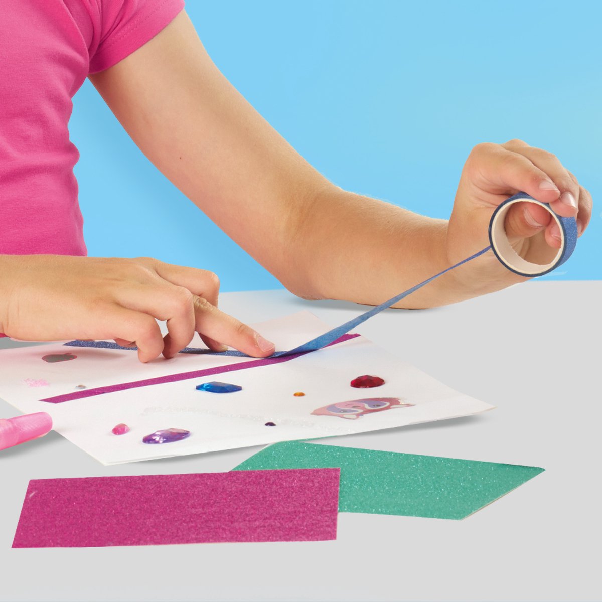 SES Creative - Hobby Pink - Glitter Mega Knutseldoos - Knutselen Meisjes - Incl. Glitterlijm en Diamant Stickers - Vanaf 5 jaar — afbeelding 5